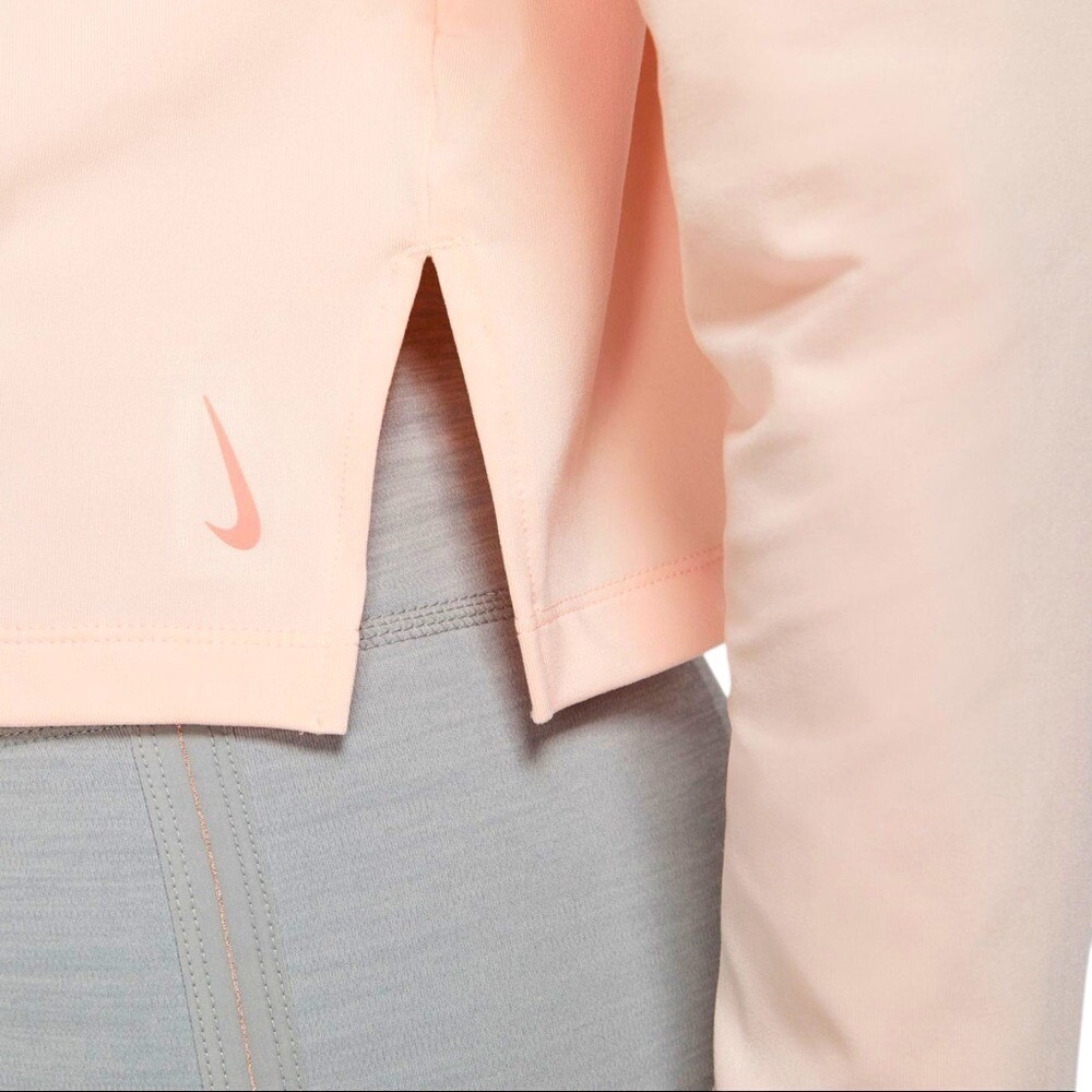 Nike Yoga Dri-FIT Womens Size XL Cropped Hoodie Peach Pink Pullover CU5317-606 - Picture 5 of 6